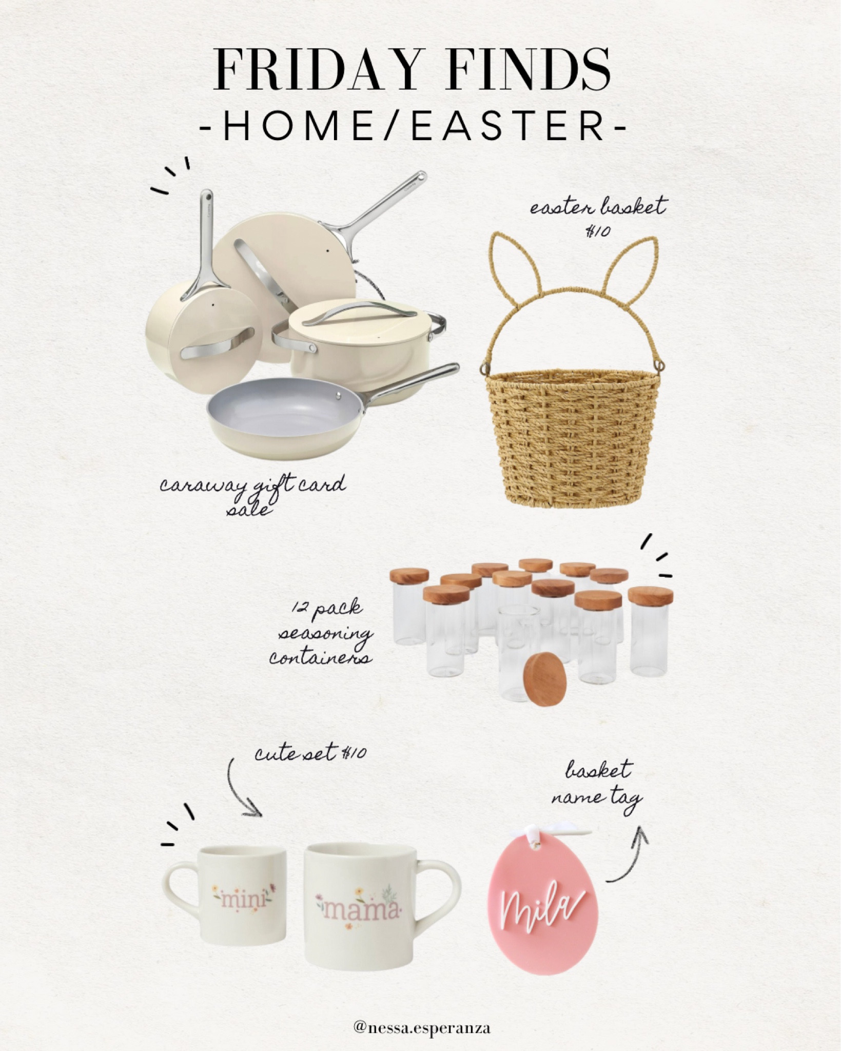 FRIDAY FINDS 3/24/23

Easter, Easter basket, home, home finds, Easter basket tag, Easter decor, mommy and me, pots and pans, kitchen items, kitchen, sale 

#LTKsalealert #LTKhome #LTKfamily