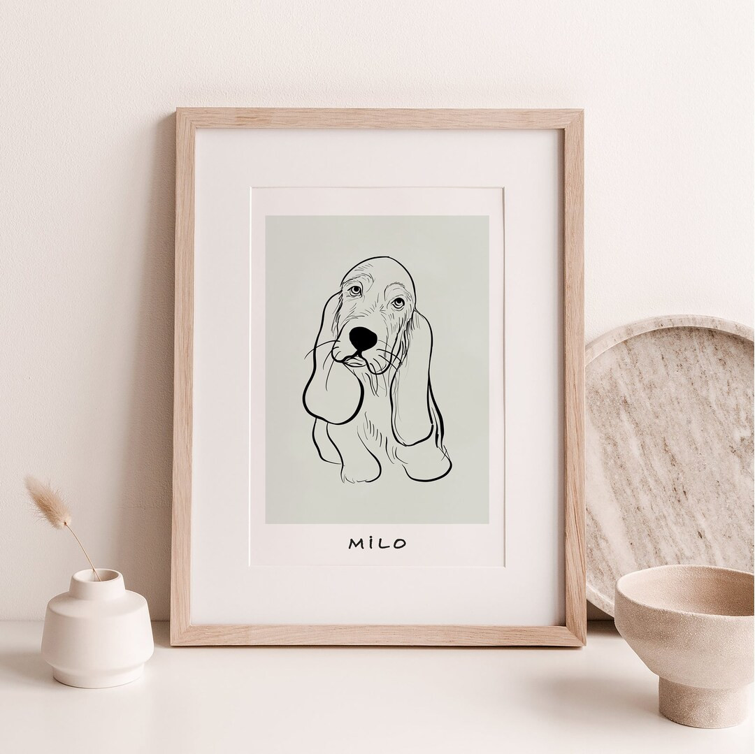 Custom Pet Portrait Dog Portrait Cat Portrait Custom Line - Etsy UK | Etsy (UK)