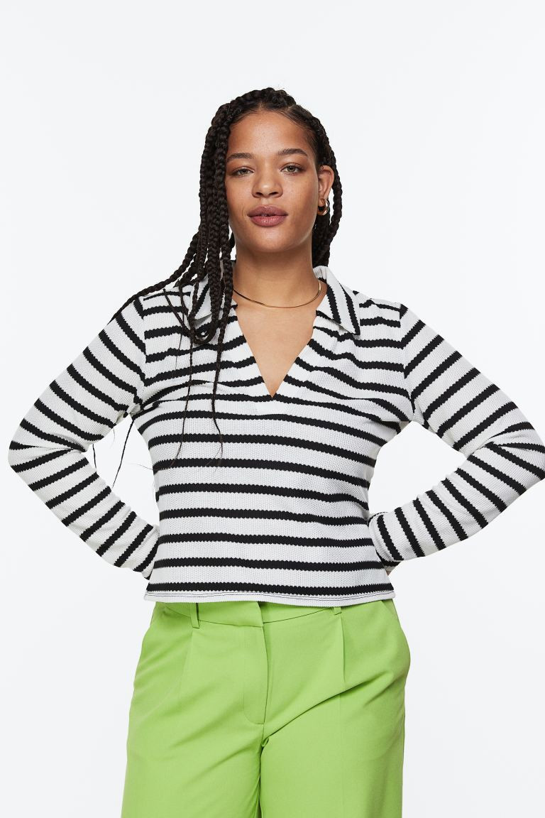 Jersey Top with Collar | H&M (US + CA)