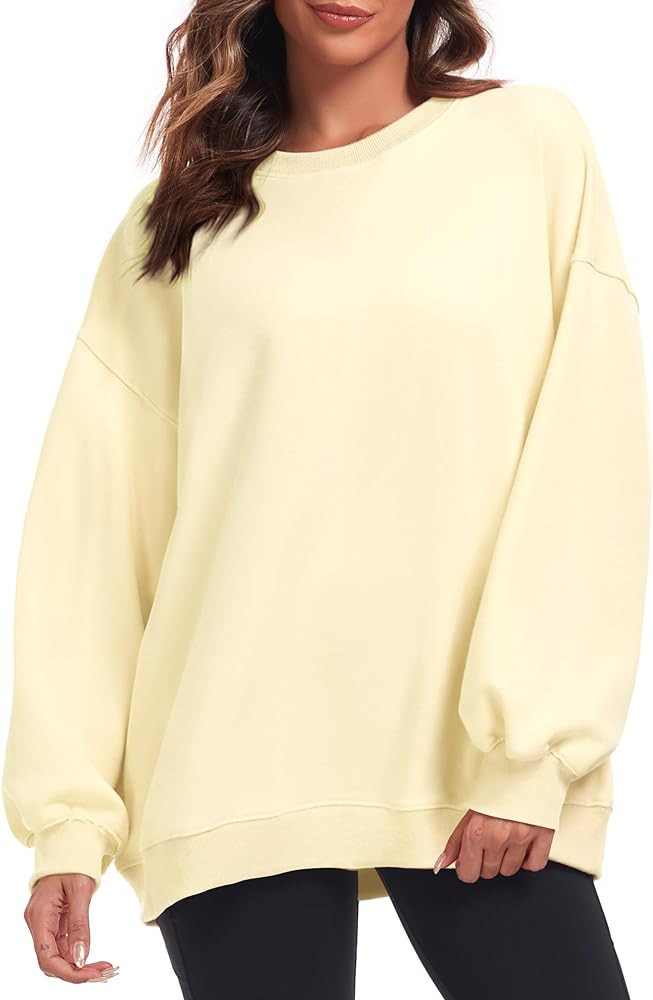 Oversized Sweatshirt for Women Crew Neck Fleece Sweatshirt Casual Long Sleeve Pullover Tops Trend... | Amazon (US)