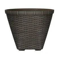 My Texas House Ainsley 16in Dark Brown 100% Recycled Resin Planter | Walmart (US)