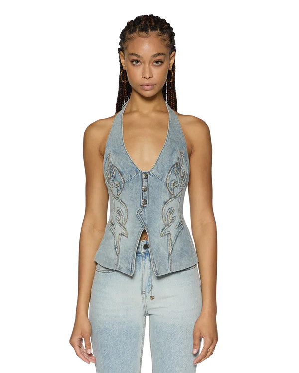 Valentina Halter - Paragon Patch Stone Wash Denim  | Ksubi ++ | Ksubi (US)
