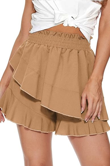 SMENG Skorts Skirts for Women Summer Fashion Shorts Ruffle Beach Tennis Skirts Workout Dress for ... | Amazon (US)