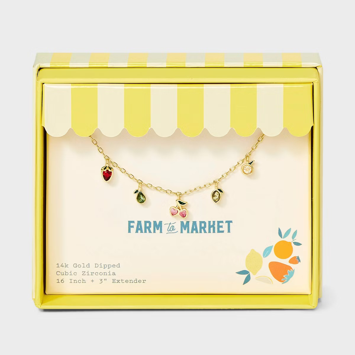 14K Gold Dipped Mini Fruit Icon Charm Pendant Necklace - A New Day™ Gold | Target