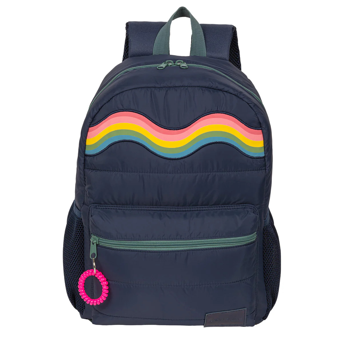 Debo Rainbow Puffer Backpack Navy | Fashion Angels