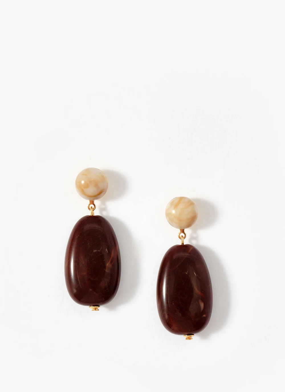 Brown Resin Drop Earrings | Mint Velvet