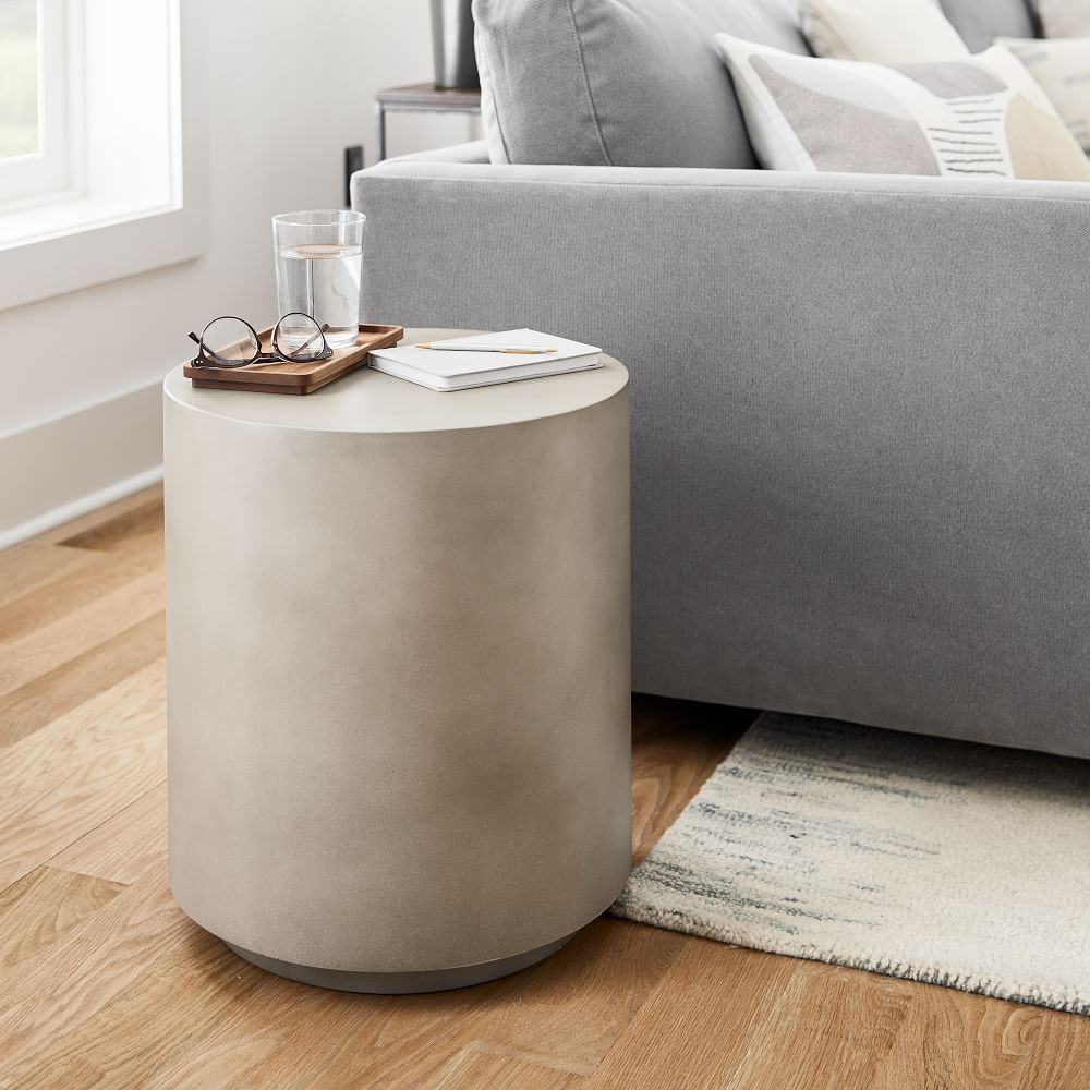 Volume Side Table (16.5") - Concrete | West Elm (US)