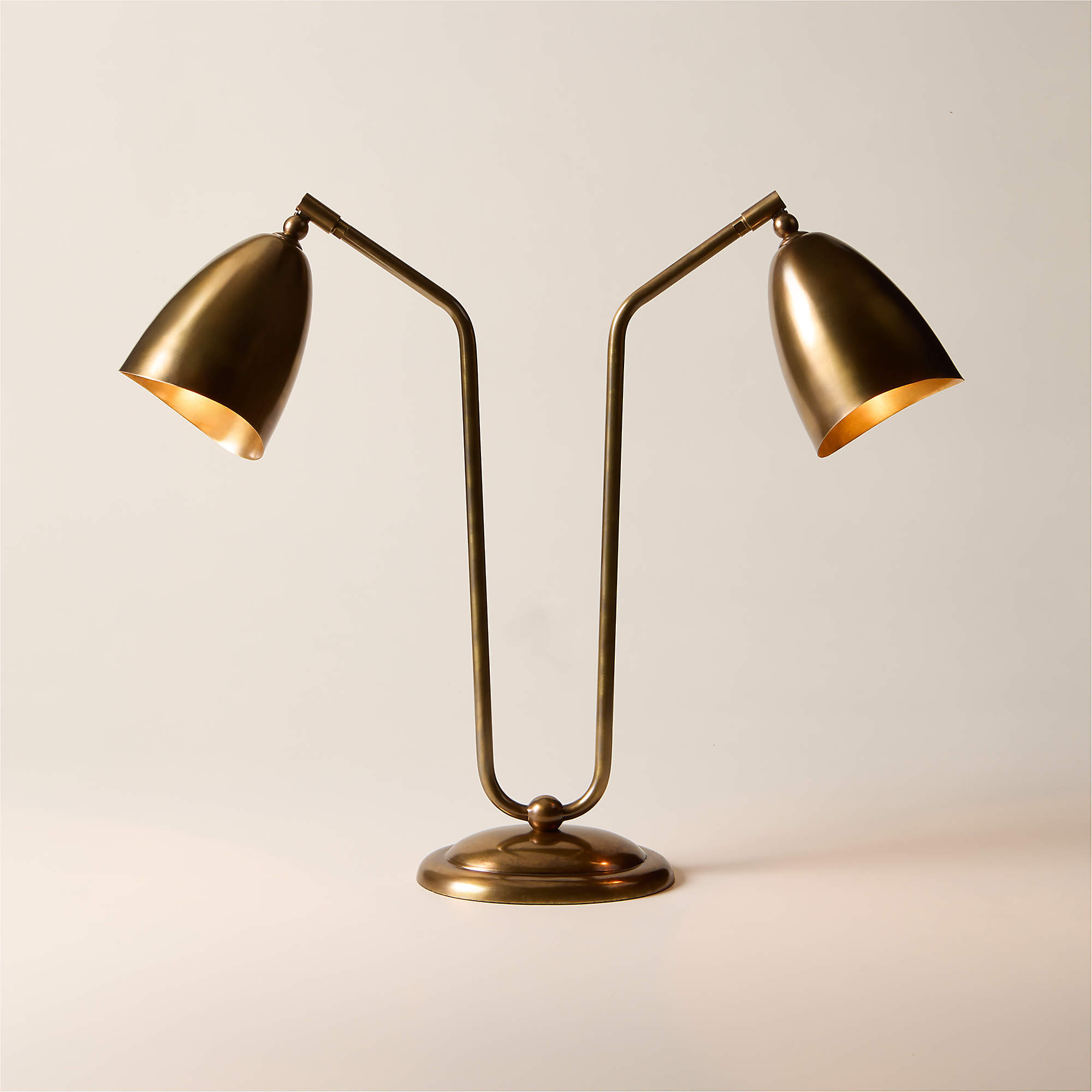Forna 2-Light Aged Brass Table Lamp | CB2 | CB2