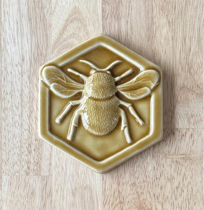 Bumblebee Ceramic Tile / Ready to Ship Handmade Bumblebee Tile / Bumblebee Backsplash / Bumblebee... | Etsy (US)
