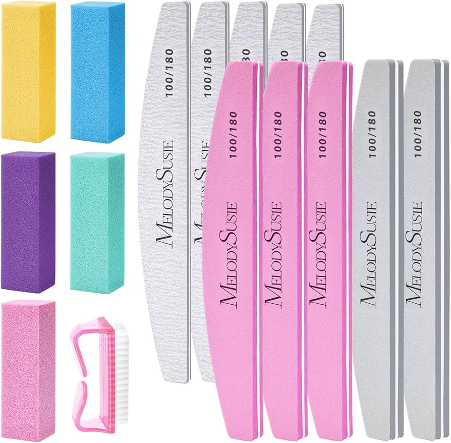 MelodySusie 16Pcs Professional Nail Buffer Kit,Nail Files and Buffers,Nail Buffer Block,Nail Brus... | Amazon (US)