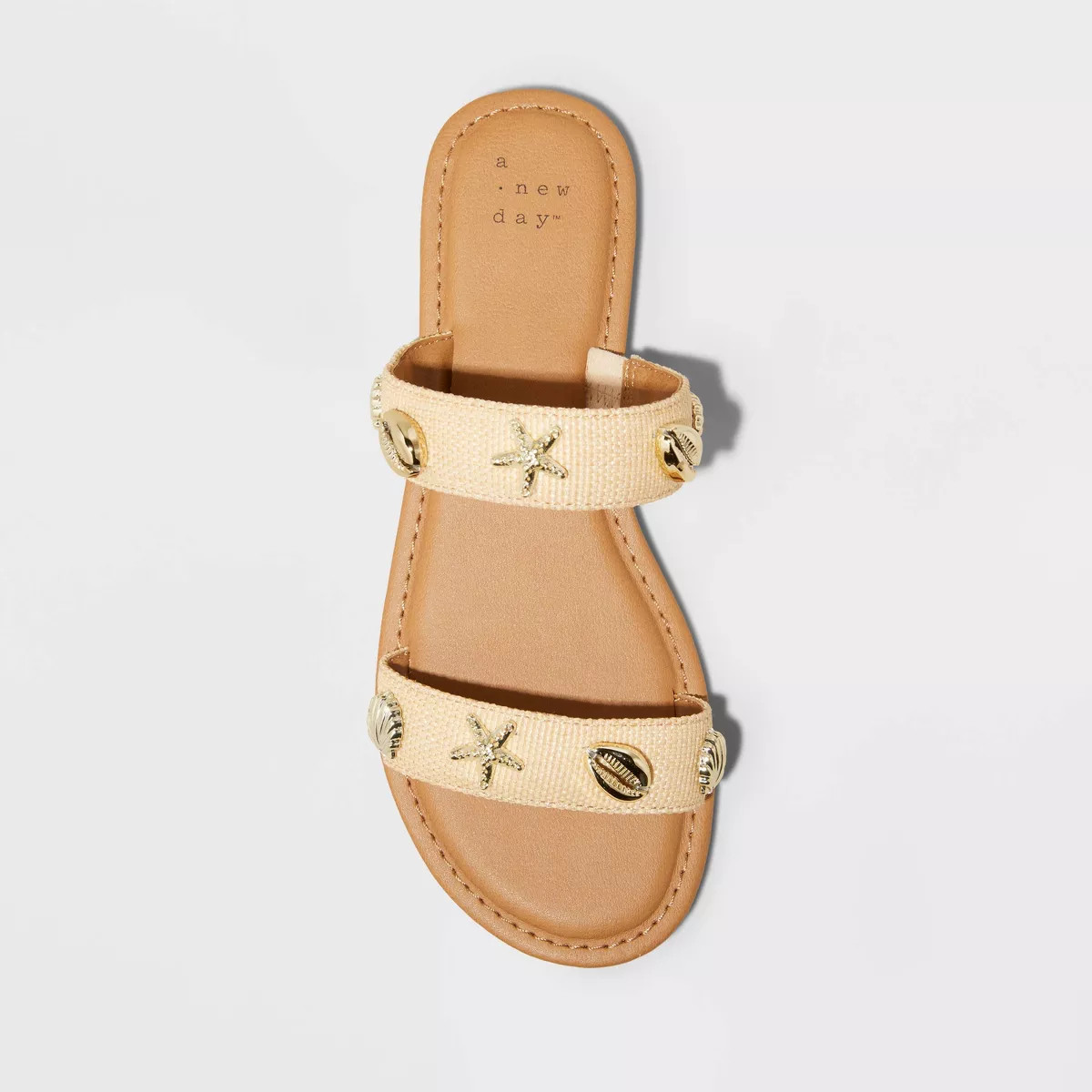 Women's Kiera Embellished Slides - A New Day™ Tan | Target