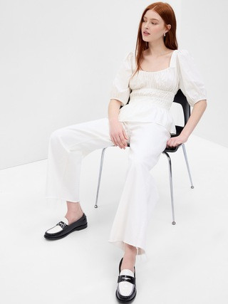 Puff Sleeve Cinched Waist Top | Gap (CA)