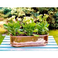 Long Copper Planter Pot, Windowsill Rectangular Planter, Plant Pot 15'', Flower Box, Herb Modern | Etsy (US)