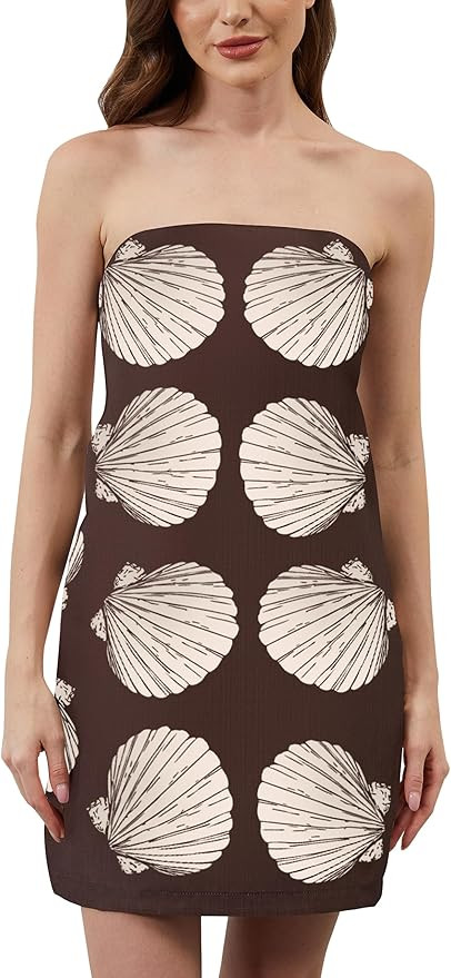 Women's Strapless Tube Mini Dress 2025 Summer Casual Boho Floral Print Sleeveless Going Out Beach... | Amazon (US)