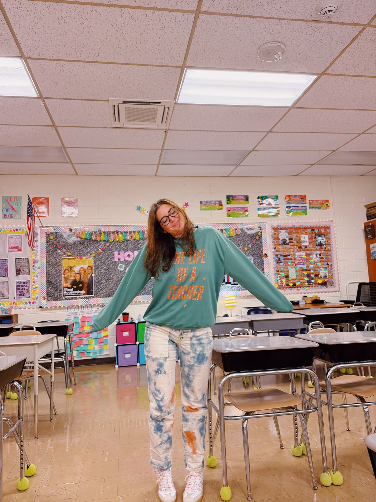 This sweatshirt is for all the swiftie teachers! Unfortunately, these anthro pants to match are many years old  

#amazonteacher
#swiftie
#thelifeofashowgirl 

#LTKStyleTip #LTKFindsUnder50 #LTKWorkwear