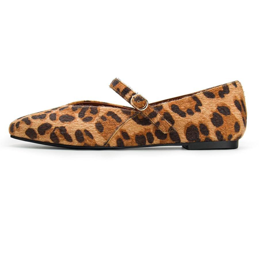 Leopard Flats for Women Mesh Flats Ballet Flats Mary Jane Flats Women's Dress Shoes Ballet Shoes | Amazon (US)