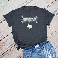 Howdy Texas T-Shirt, Western Style, Charcoal Heather | Etsy (US)
