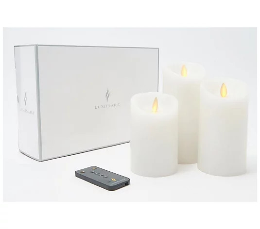 Luminara Set of (3) Flameless Candle Gift Set w/ Remote - QVC.com | QVC