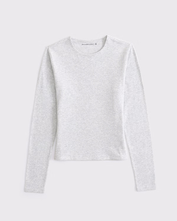 Double-Lined Long-Sleeve Baby Tee | Abercrombie & Fitch (US)