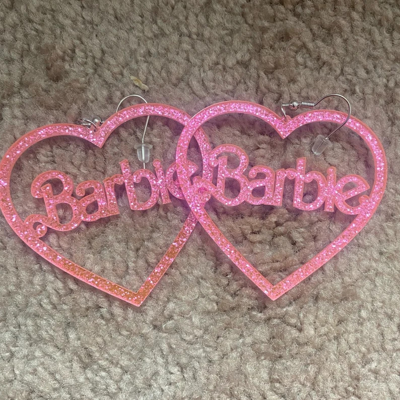 Stunning Pink Glitter Heart Earrings - Gift idea for her | Etsy (US)