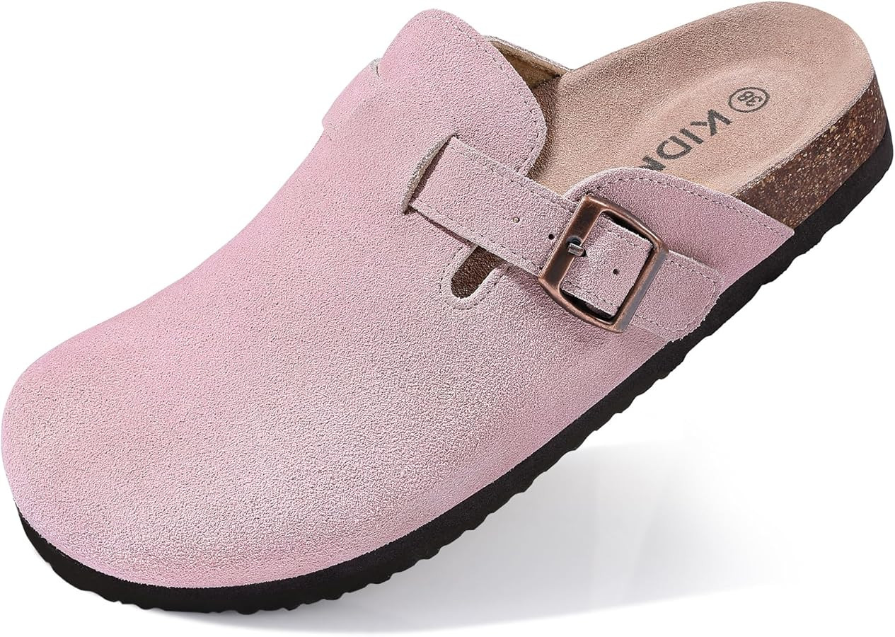 KIDMI Women's Genuine Suede Clogs Cork Footbed Sandals Leather Mules Potato Shoes with Arch Suppo... | Amazon (US)
