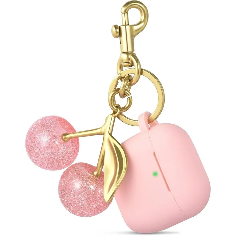for Apple Airpods 4 Case Cover with Cherry Keychain for Women Soft Silicone Anti-Drop Wireless Ch... | Walmart (US)