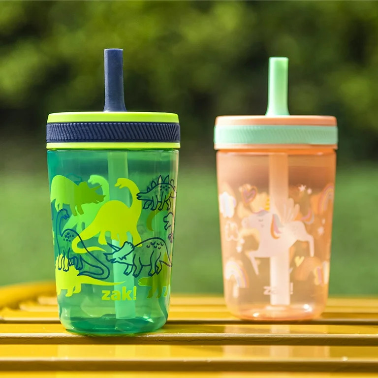 Zak Designs 15oz Kelso Toddler Cups For Travel or At Home, Durable Plastic Sippy Cups With Leak-P... | Walmart (US)