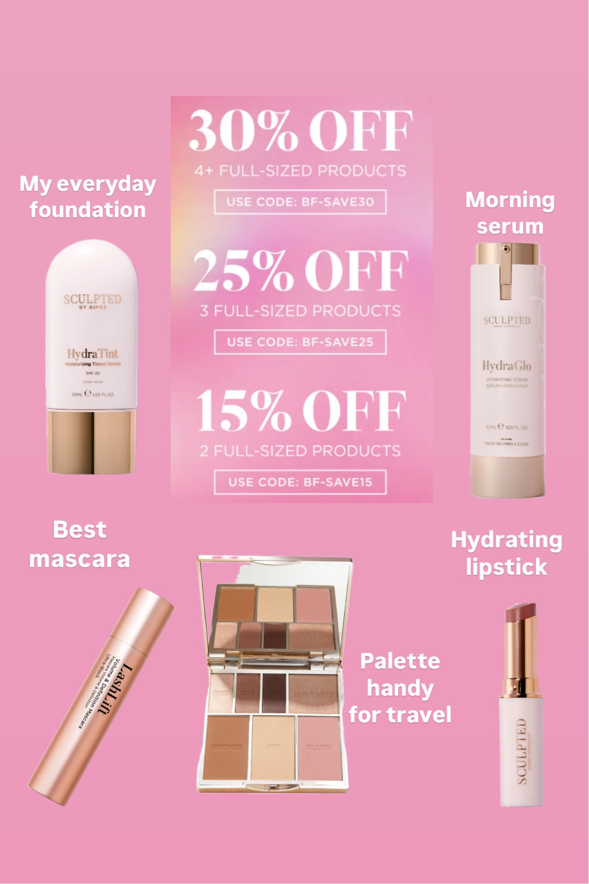 Sculpted by Aimee Black Friday sale. I wear shade 4 in the foundation & Mauve in the lipstick 

#LTKbeauty #LTKmakeup #LTKCyberWeek