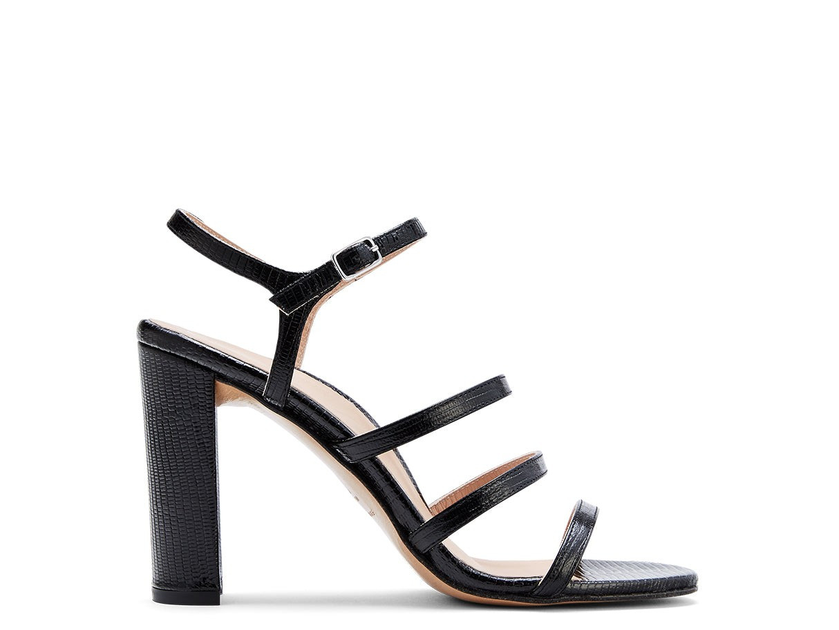 INEZ: Sasha: Black Lizard Emboss | Inez 