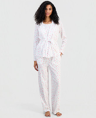 Charter Club Women's 3-Piece Cotton Pajama Set, Macy's Exclusive - Macy's | Macy's