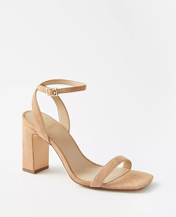 Suede High Block Heel Sandals | Ann Taylor (US)