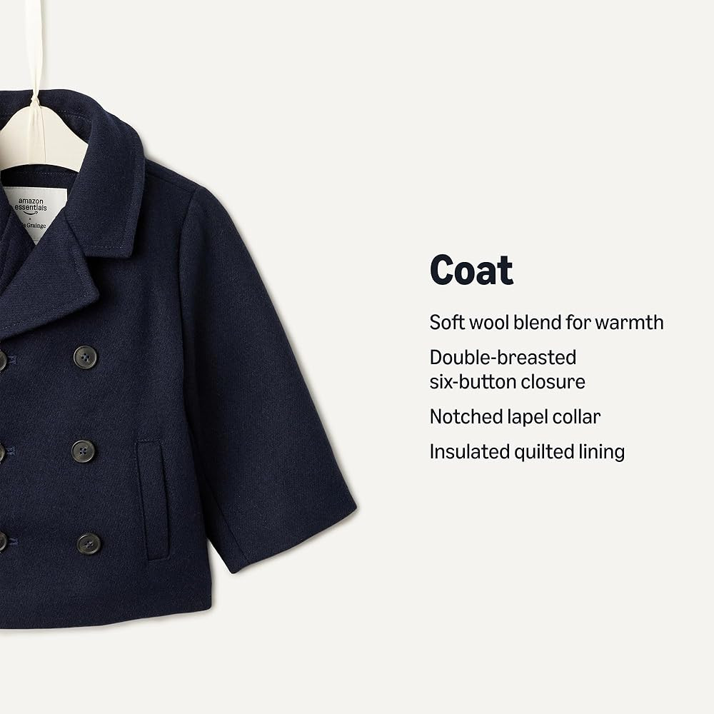 Amazon Essentials x Sofia Grainge Toddlers and Baby Boys' Wool Blend Double Breasted Coat | Amazon (US)