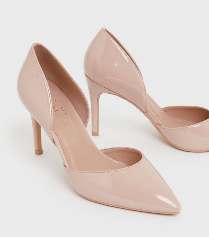 Cream Patent Pointed Stiletto Heel Court Shoes
						
						Add to Saved Items
						Remove from ... | New Look (UK)