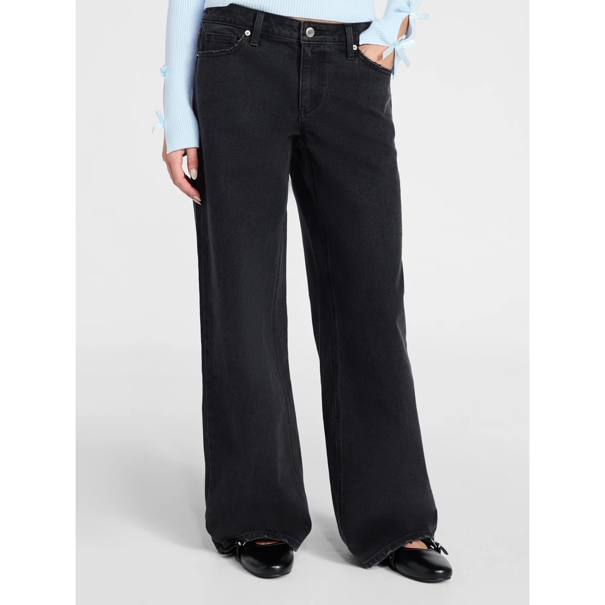 No Boundaries Mid-Rise Baggy Jeans, 31" Inseam, Women's 00-20 | Walmart (US)
