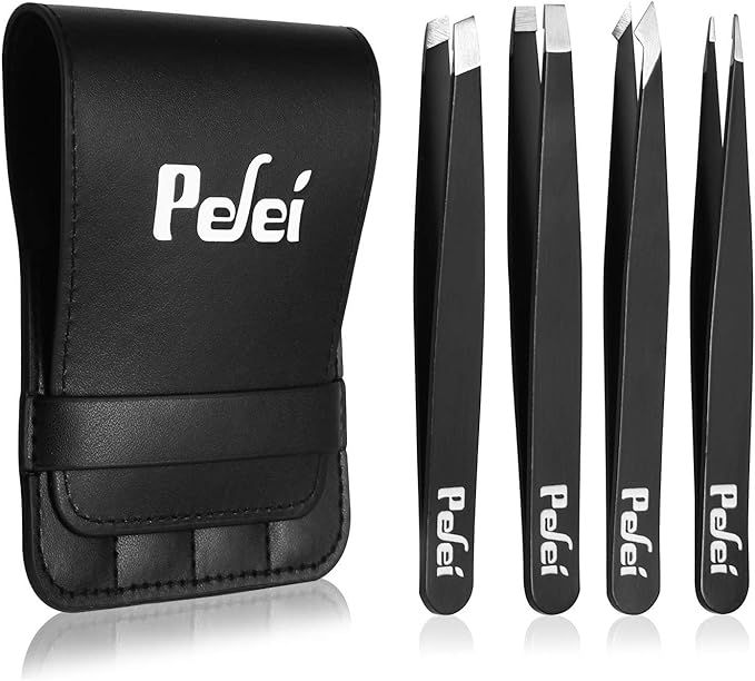Amazon.com : Pefei Tweezers Set - Professional Stainless Steel Tweezers for Eyebrows - Great Prec... | Amazon (US)
