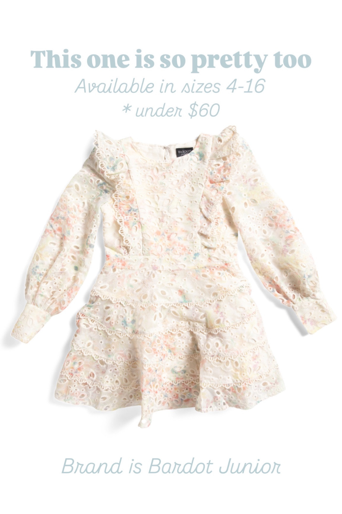 Bardot Junior little girl’s Easter dress under $60, size 4-16 still in stock.