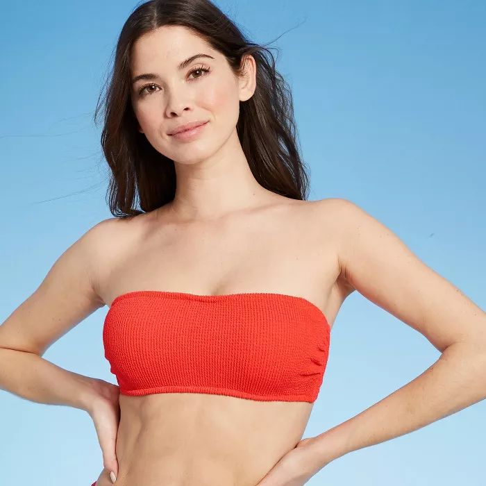 Women's Pucker Textured Bandeau Bikini Top - Shade & Shore™ | Target