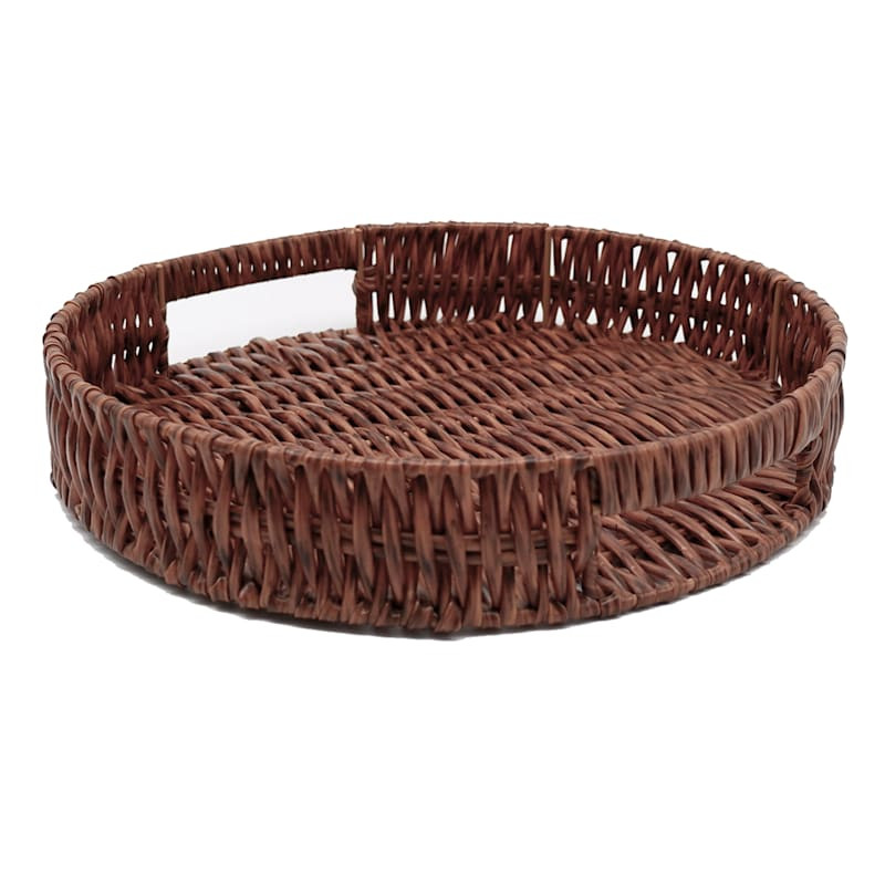 Brown Wicker Tray, 10" | At Home