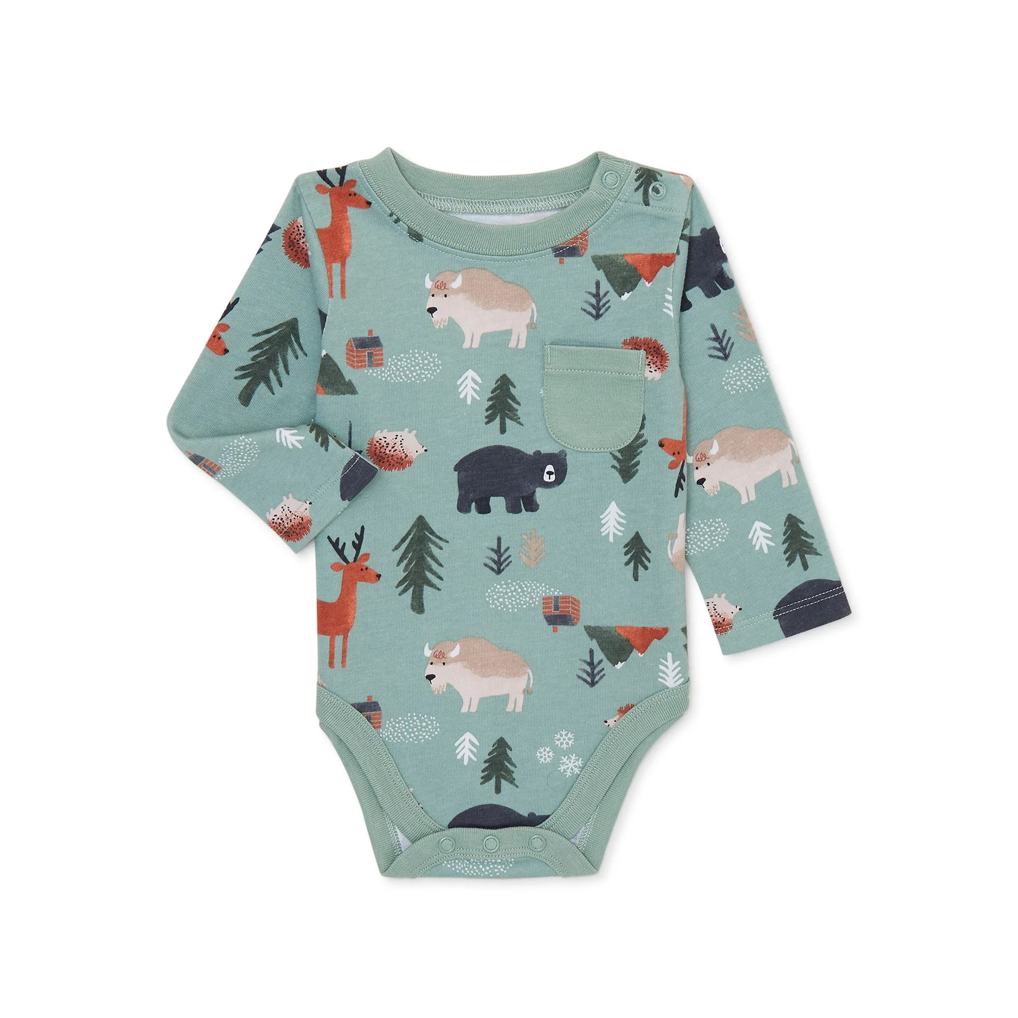 Garanimals Baby Boy Long Sleeve All Over Print Bodysuit, Sizes 0 Month - 24 Months | Walmart (US)