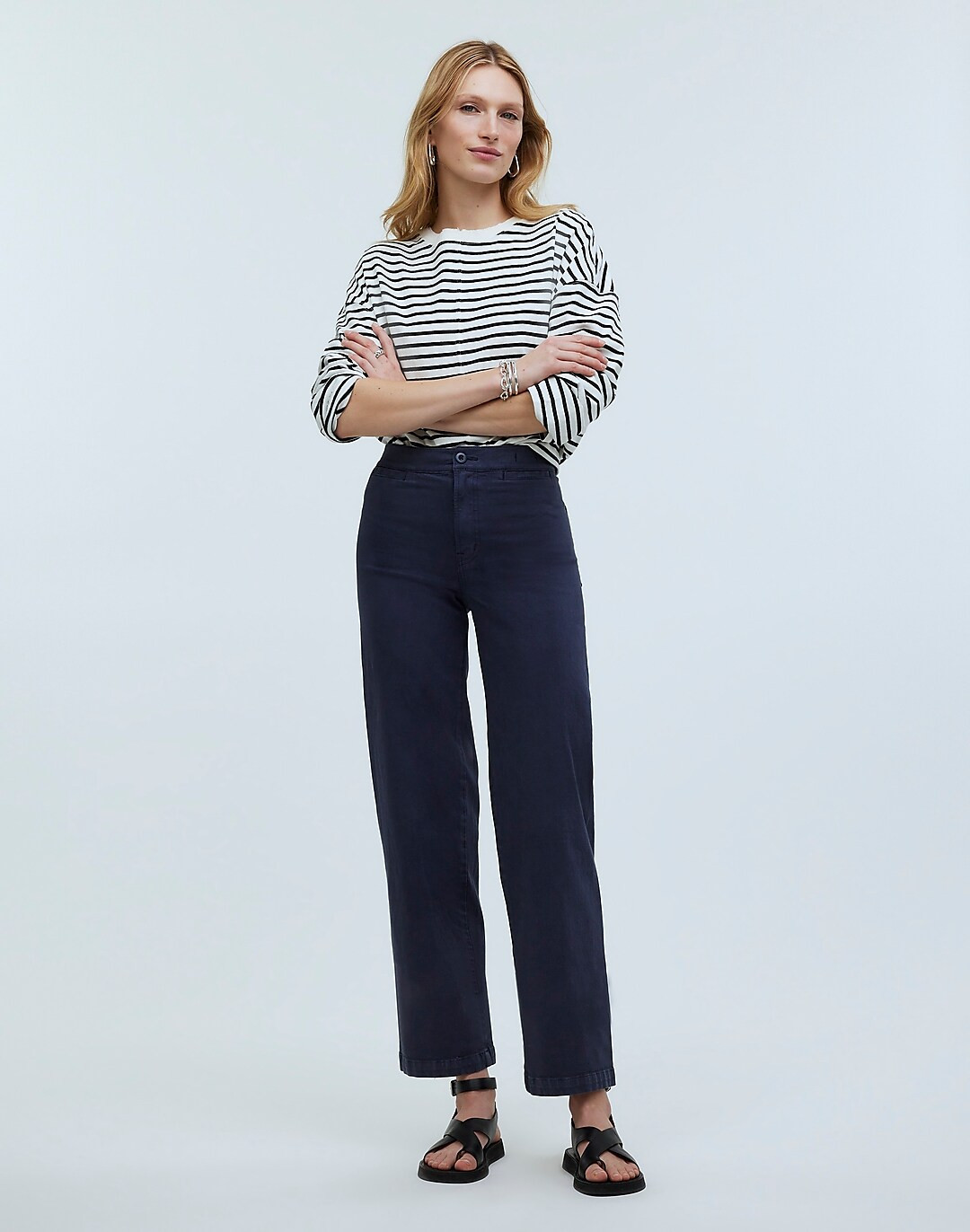 The Emmett Wide-Leg Crop Pant: Welt Pocket Edition | Madewell