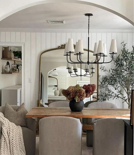 Dining room, dining chairs, lighting, floor mirror, Anthropologie, Amazon home, olive tree, neutral dining room 

#LTKStyleTip #LTKHome