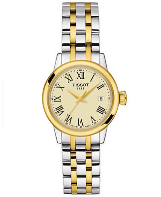 Tissot Women's Swiss Classic Dream Two-Tone Stainless Steel Bracelet Watch 28mm - Macy's | Macy's
