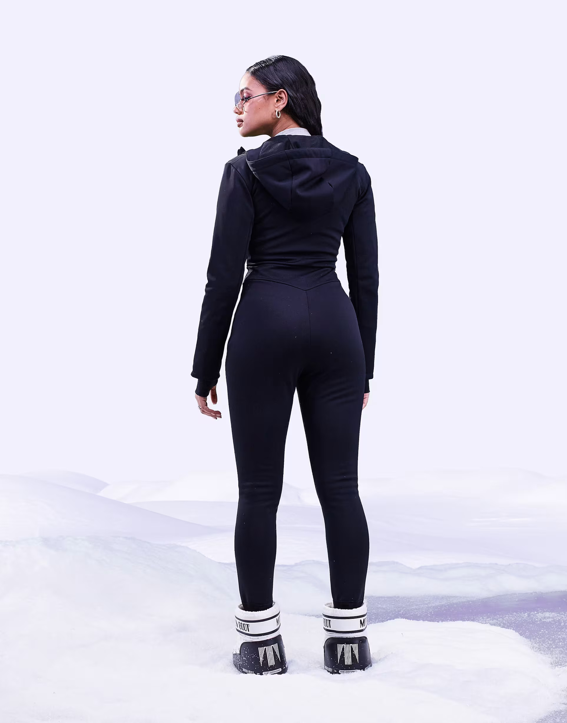 ASOS 4505 ski belted ski suit with skinny leg and hood in black | ASOS (Global)
