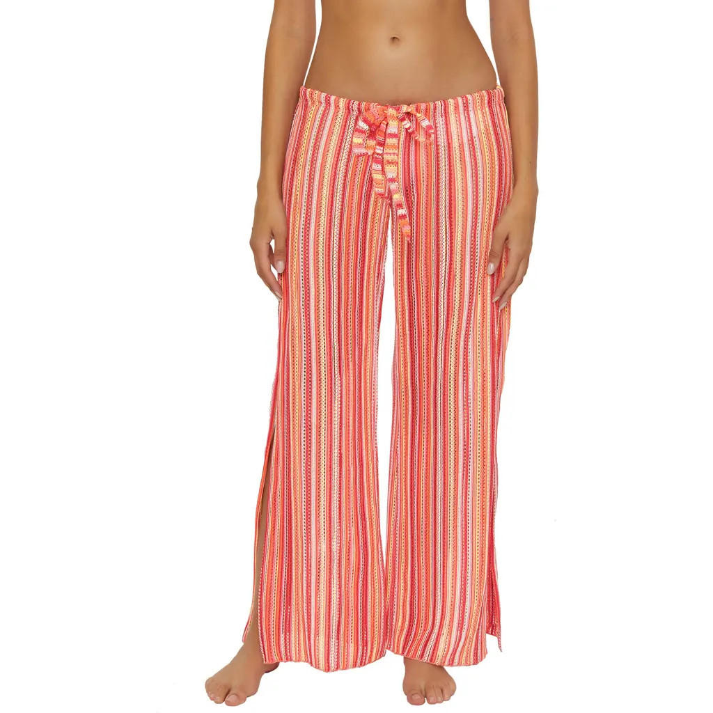 Becca Seaside Stripe Cover-Up Pants in Coral Reef at Nordstrom, Size X-Small | Nordstrom