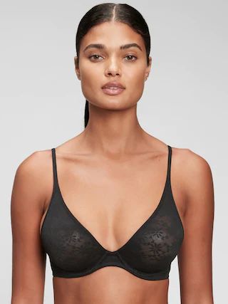 Bare Natural Recycled Lace Plunge Bra | Gap (US)