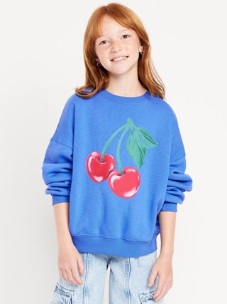 Favorite Fleece Oversized Graphic Tunic Sweatshirt for Girls | Old Navy (US)