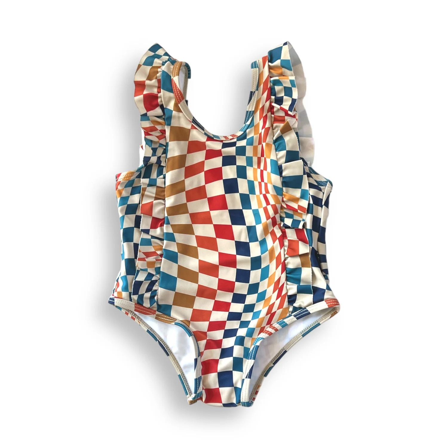 RUFFLE SWIMSUIT- Groovy Check | millie + roo