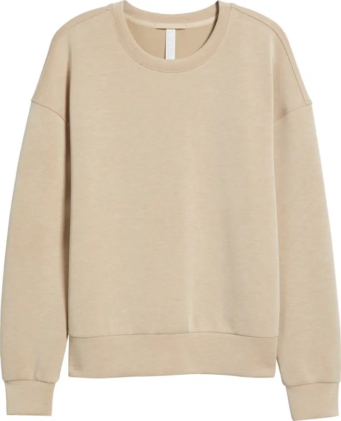 Zella Ultrasoft Boxy Knit Crew Sweatshirt | Nordstrom | Nordstrom