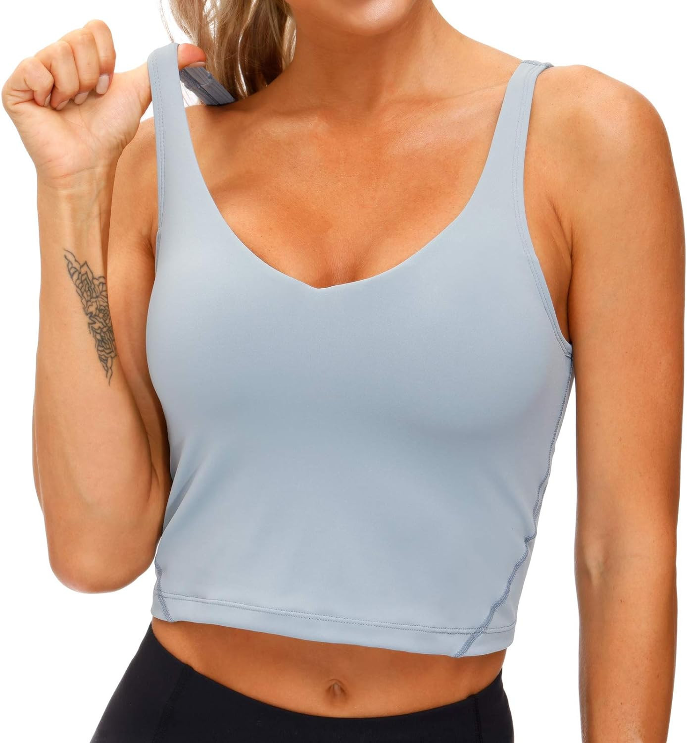 THE GYM PEOPLE Womens' Sports Bra Longline Wirefree Padded with Medium Support | Amazon (US)