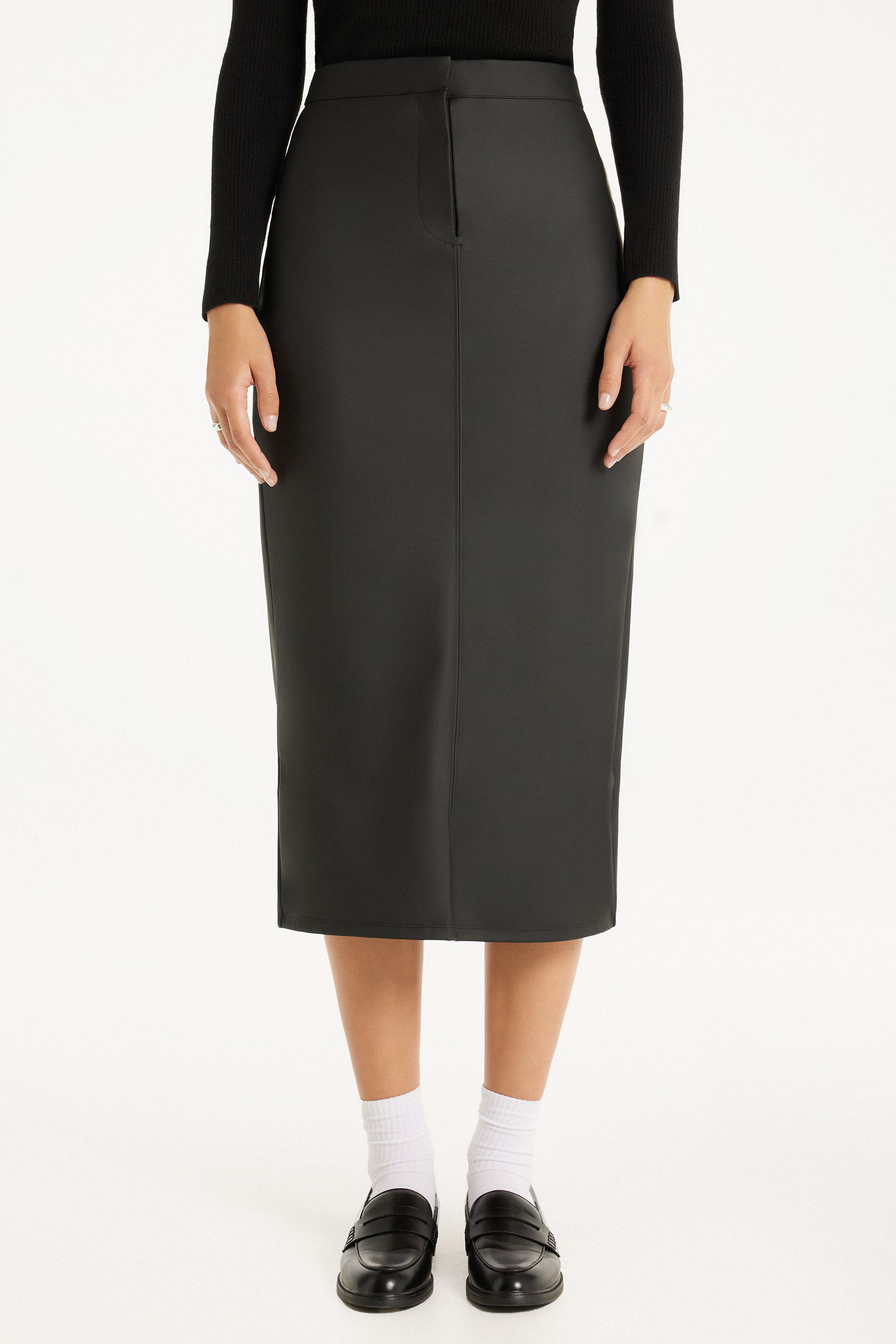 Opaque Coated-Effect Longuette Skirt - Tezenis | Tezenis ES